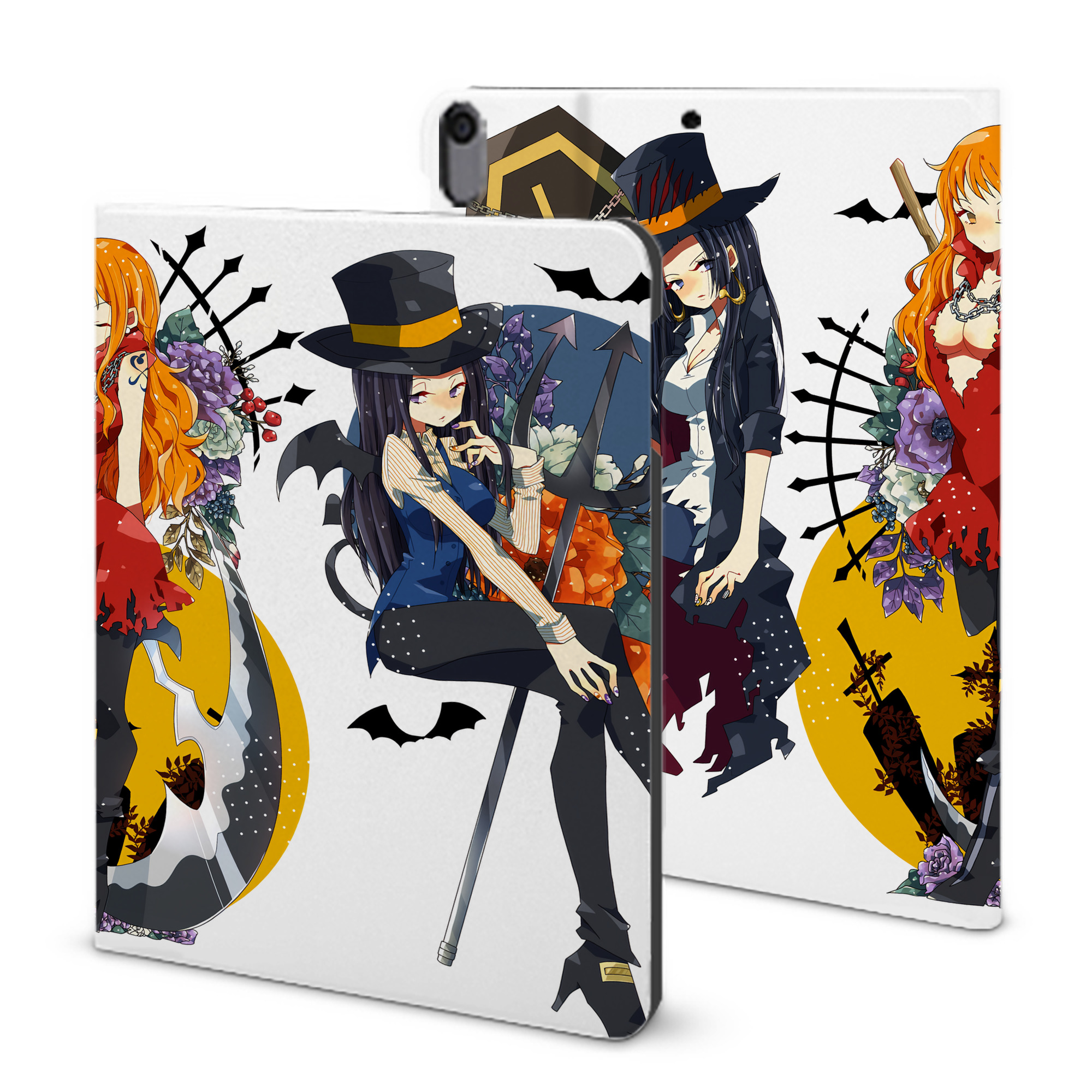 ワンピース ONE PIECE IPad ケース ブック型 PUレザー TPU 耐衝撃 軽量 薄型 ペン収納なし 全面保護 IPad 各モデル対応